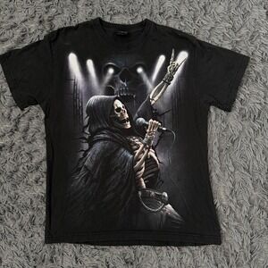 Spiral Direct Gothic Grim Reaper Rock Metal Shirt Men's Size Medium Black Punk